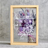 【リニューアルオープン祝い】プリザーブドフラワー 名入れメッセージ ボックスアレンジ(大) ガラス額