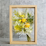 【リニューアルオープン祝い】プリザーブドフラワー 名入れメッセージ ボックスアレンジ(大) ガラス額