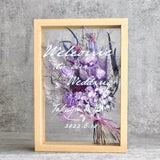 【結婚記念日】プリザーブドフラワー 名入れメッセージ  ボックスアレンジ(大) ガラス額