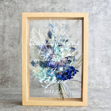 【リニューアルオープン祝い】プリザーブドフラワー 名入れメッセージ ボックスアレンジ(大) ガラス額