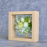 【誕生日】プリザーブドフラワー メッセージ ボックスアレンジ(小) 花束ガラス額