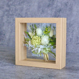 【結婚祝い】プリザーブドフラワー メッセージ ボックスアレンジ(小) 花束ガラス額