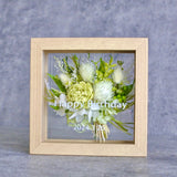 【誕生日】プリザーブドフラワー メッセージ ボックスアレンジ(小) 花束ガラス額