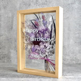 【誕生日】プリザーブドフラワー 名入れメッセージ ボックスアレンジ(大) ガラス額