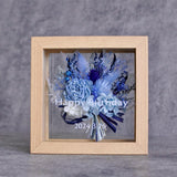 【誕生日】プリザーブドフラワー メッセージ ボックスアレンジ(小) 花束ガラス額