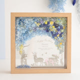 【誕生日】絵手紙風 プリザーブドフラワーボックス シルエットアート - ガラス額