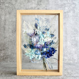 【誕生日】プリザーブドフラワー 名入れメッセージ ボックスアレンジ(大) ガラス額