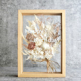 【誕生日】プリザーブドフラワー 名入れメッセージ ボックスアレンジ(大) ガラス額