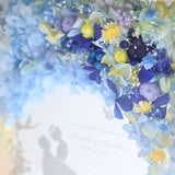 【誕生日】絵手紙風 プリザーブドフラワーボックス シルエットアート - ガラス額