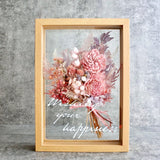 【オリジナルメッセージ】プリザーブドフラワー 名入れメッセージ ボックスアレンジ(大) ガラス額