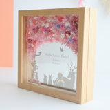 【出産祝い】絵手紙風 プリザーブドフラワーボックス シルエットアート - ガラス額