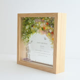 【オリジナルメッセージ】絵手紙風 プリザーブドフラワーボックス シルエットアート - ガラス額