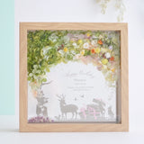 【誕生日】絵手紙風 プリザーブドフラワーボックス シルエットアート - ガラス額