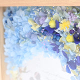 【結婚祝い】絵手紙風 プリザーブドフラワーボックス シルエットアート - ガラス額