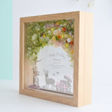 【誕生日】絵手紙風 プリザーブドフラワーボックス シルエットアート - ガラス額